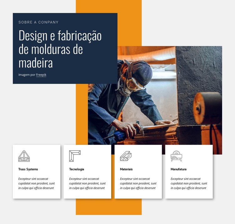 Design de moldura de madeira Construtor de sites HTML