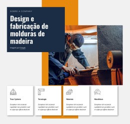 Design De Moldura De Madeira Industrial Responsivo