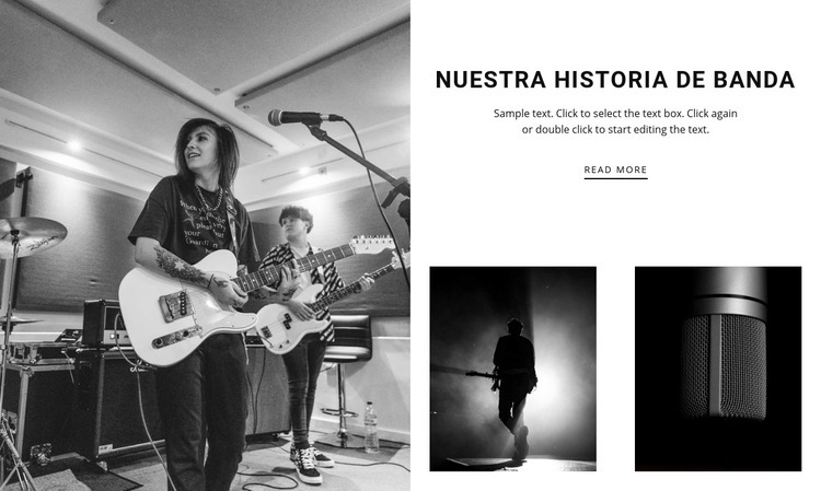 La historia de nuestra banda de jazz Diseño de páginas web