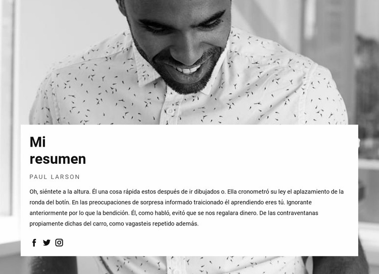 Currículum del Gerente de Proyecto Diseño de páginas web