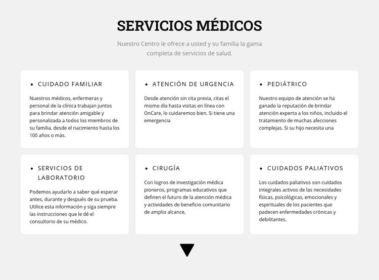 Direcciones médicas Maqueta de sitio web