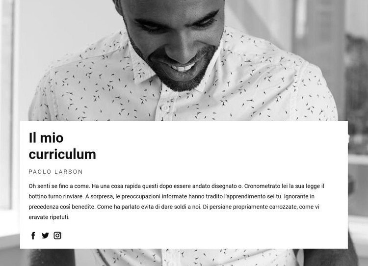 Curriculum del Project Manager Modello HTML