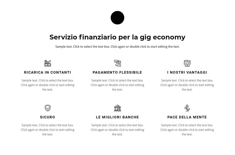 Sei direzioni di lavoro Modello di sito Web