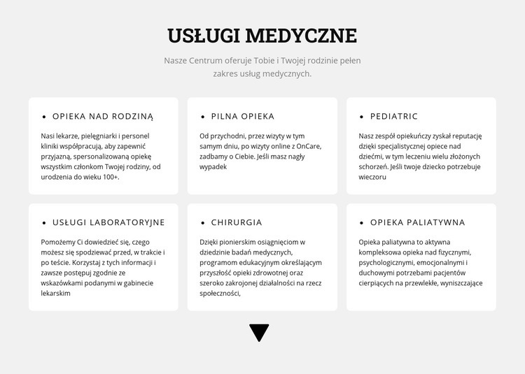 Wskazówki medyczne Makieta strony internetowej