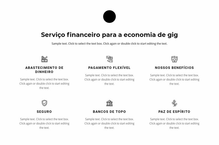 Seis direções de trabalho Design do site