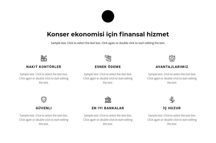 Altı çalışma yönü Web Sitesi Oluşturucu Şablonları