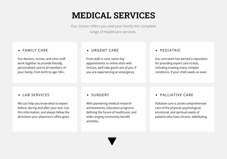 Medical directions Web Page Design