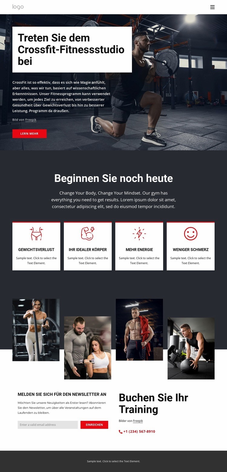 Cross Training macht Menschen besser HTML5-Vorlage