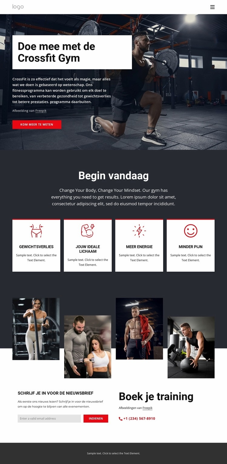 Cross Training maakt mensen beter Html Website Builder