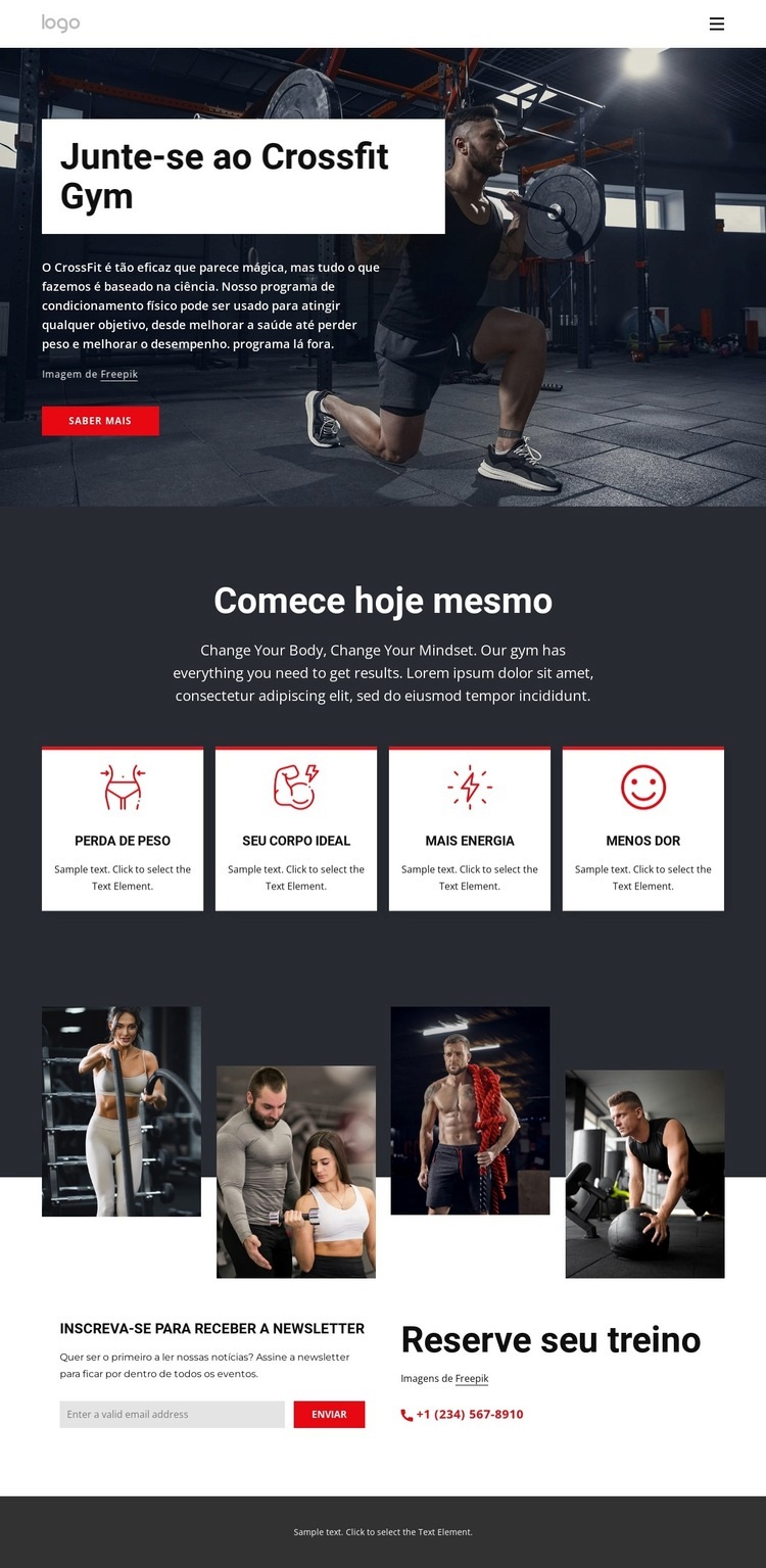 Cross Training torna as pessoas melhores Landing Page