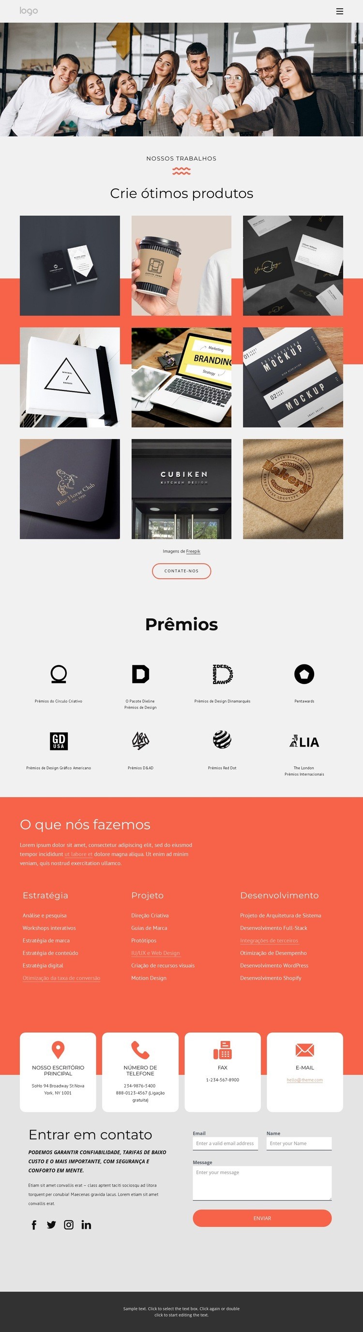 Serviços de branding premiados Modelos de construtor de sites