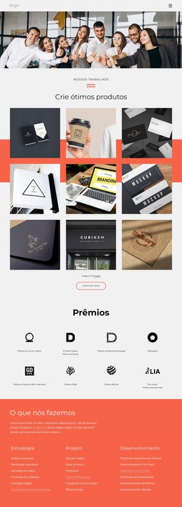 HTML Da Página Para Serviços De Branding Premiados