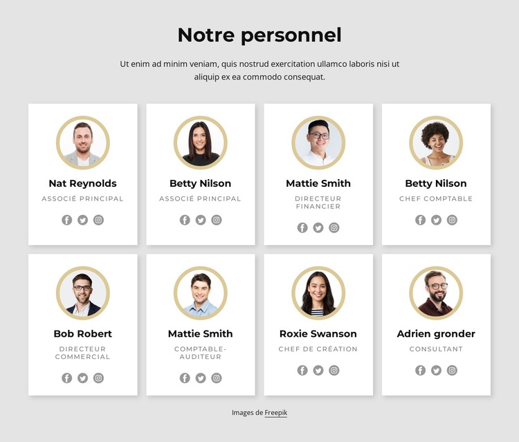 Equipe flexible et collaborative Modèle de site Web