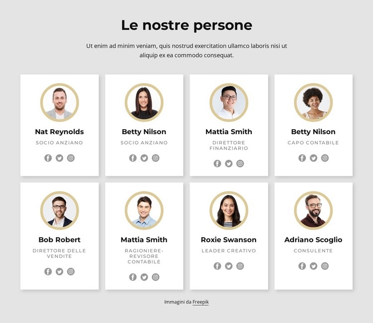 Team flessibile e collaborativo Mockup del sito web