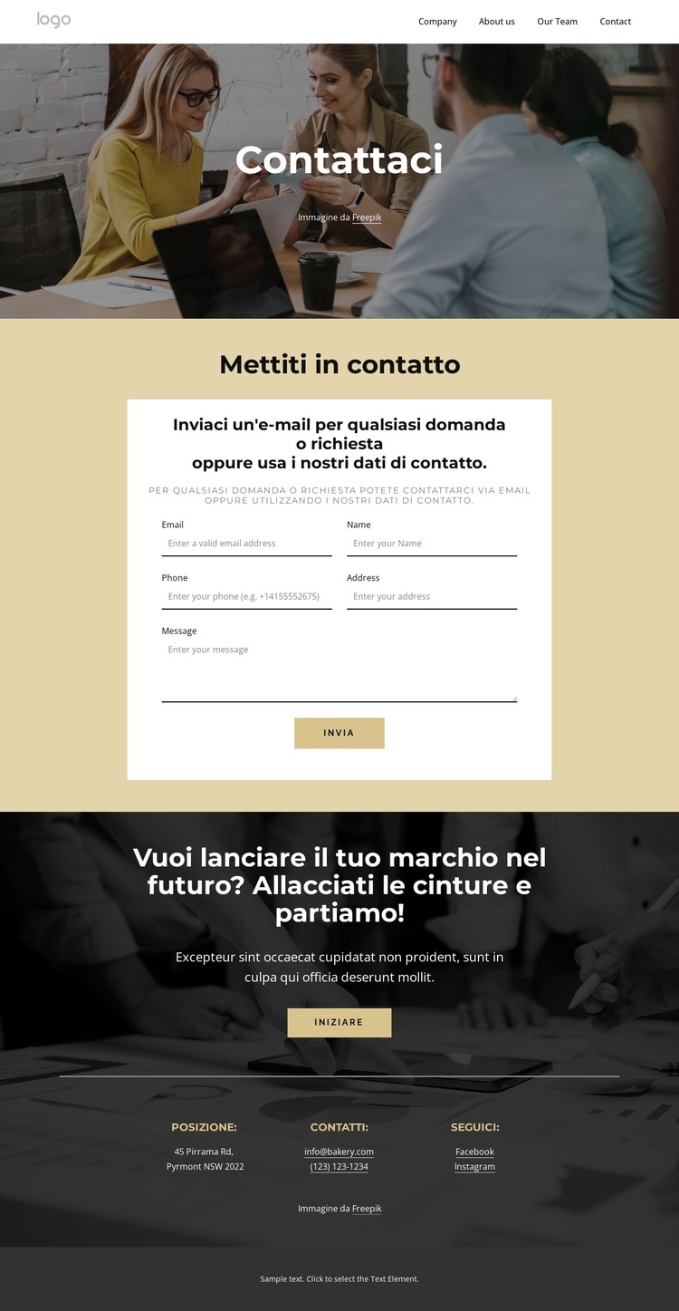 Inviaci un'e-mail con qualsiasi domanda Tema WordPress