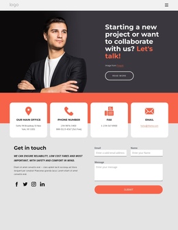Consulting Firm Contact Page One Page Template