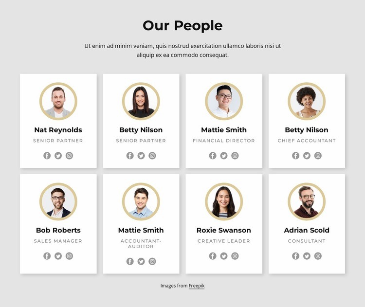 Flexible and collaborative team Web Page Design