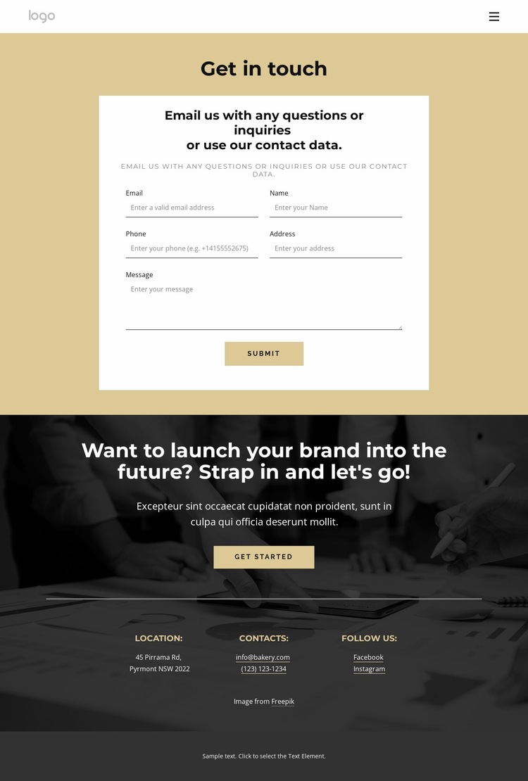 Email us with any questions Website Builder Templates