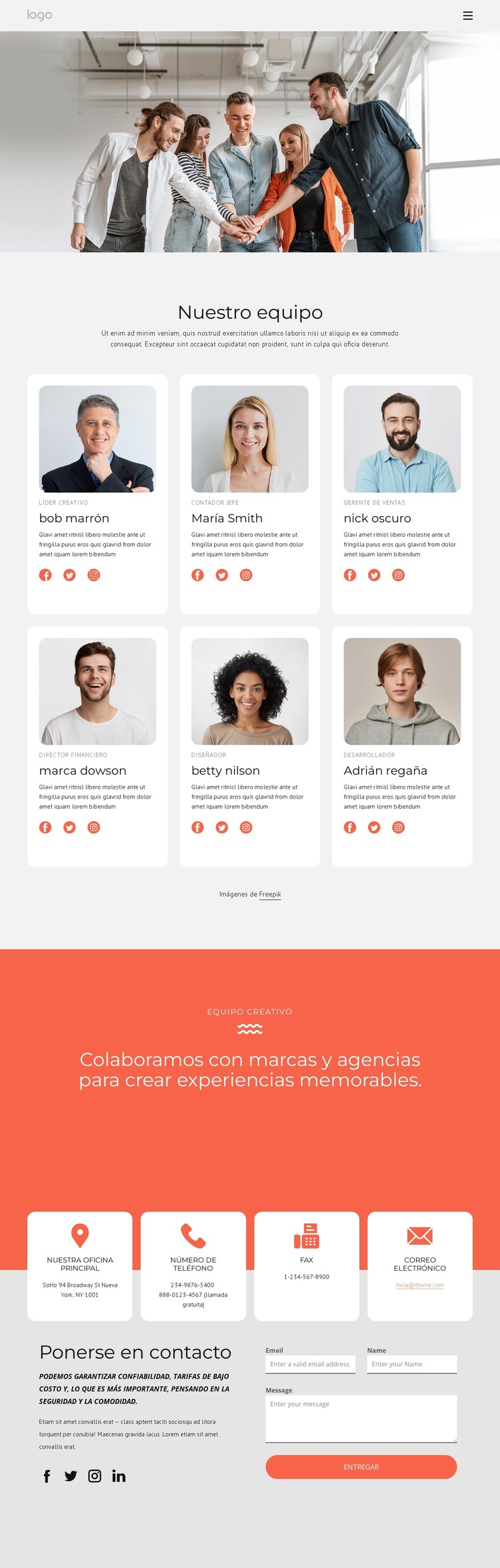 equipo de estudio de diseño Plantilla CSS