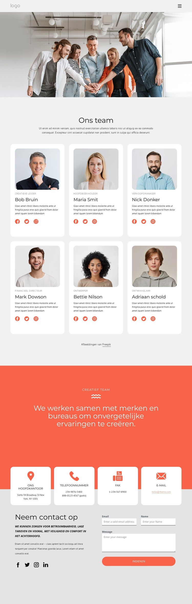 Ontwerpstudio-team WordPress-thema