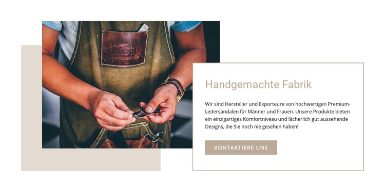 Handgemachte Fabrik Website-Vorlage