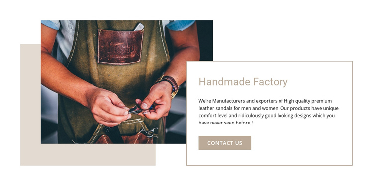 Handmade factory One Page Template
