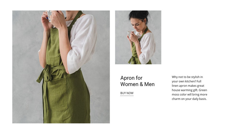 Apron for Woman and Men Homepage Design