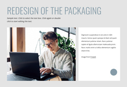 Redesign Of The Packaging - Easy-To-Use One Page Template