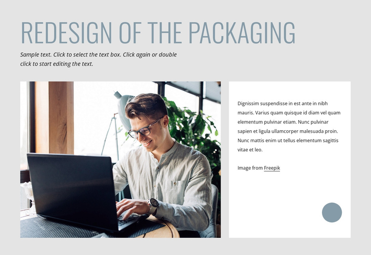 Redesign of the packaging One Page Template