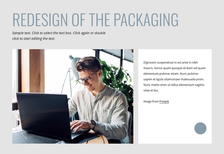 Redesign of the packaging Web Page Design