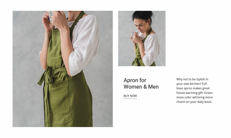 Apron for Woman and Men Website Mockup