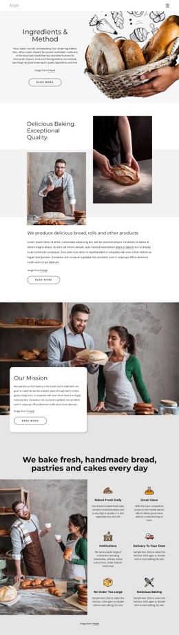 Free CSS Layout For We Bake Handmade Bread