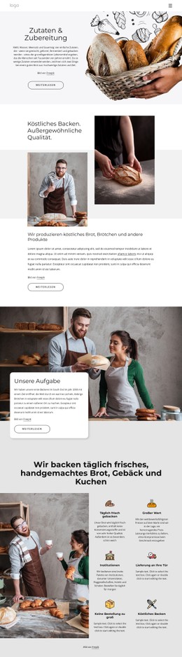 Kostenloses CSS-Layout Für Wir Backen Handgemachtes Brot