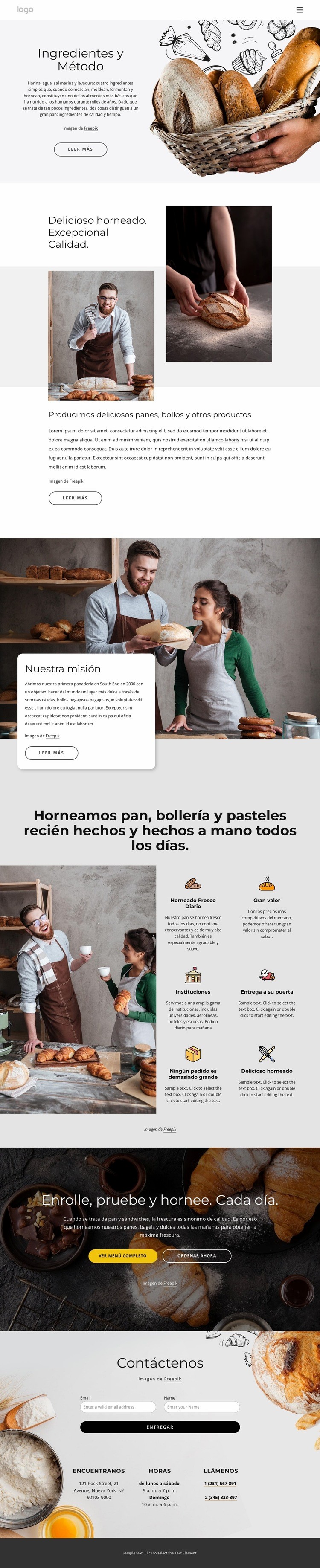 Horneamos pan artesanal Creador de sitios web HTML