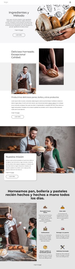 Diseño CSS Gratuito Para Horneamos Pan Artesanal
