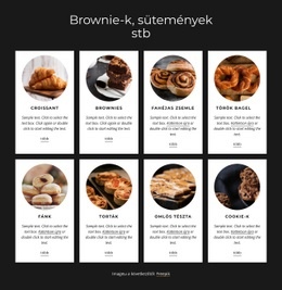 Brownie, Sütemények Stb - HTML Oldalsablon