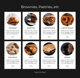 Awesome One Page Template For Brownies, Pastries And Etc