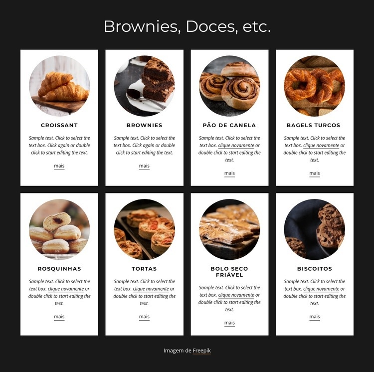Brownies, bolos e etc Construtor de sites HTML