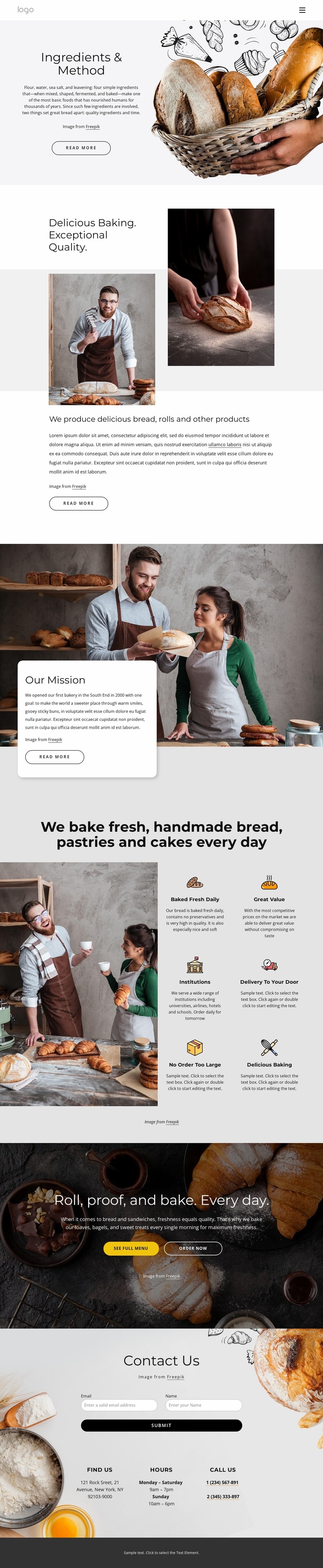 We bake handmade bread Website Design