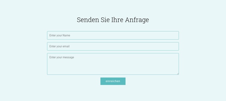 Senden Sie Ihre Anfrage Landing Page