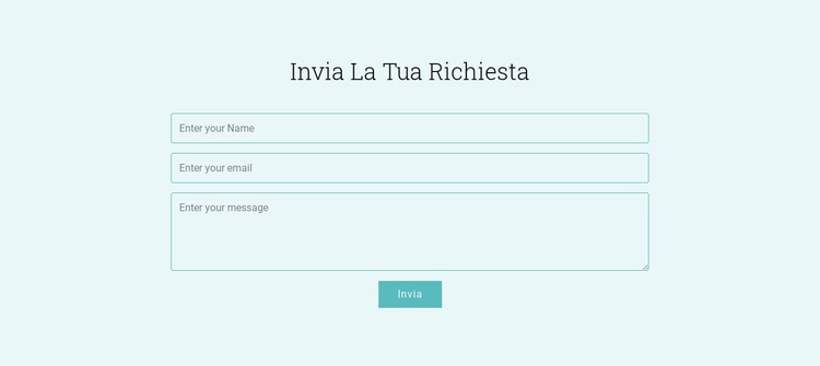 Invia la tua richiesta Progettazione di siti web