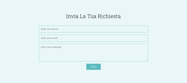 Invia la tua richiesta Pagina di destinazione