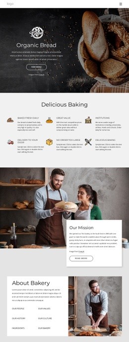 Bagels, Buns, Rolls, Biscuits And Loaf Breads - Personal Website Template