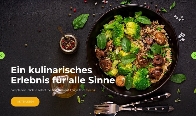 Ein kulinarisches Website design