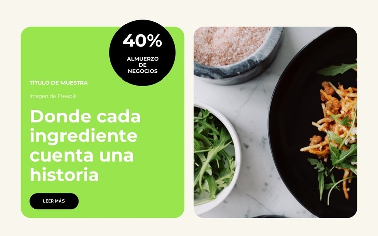 Experimenta la comida Creador de sitios web HTML