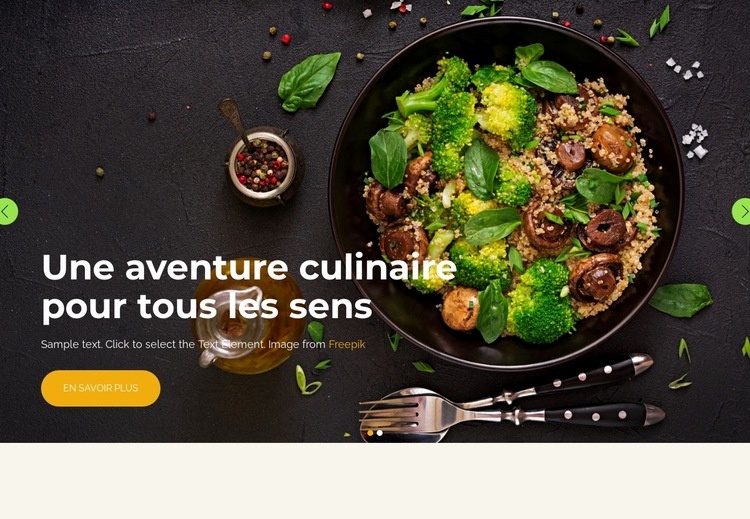 Un culinaire Modèles de constructeur de sites Web