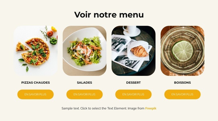 Voir notre menu Créateur de site Web HTML