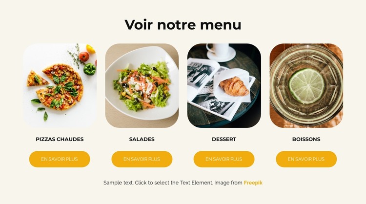 Voir notre menu Modèle HTML