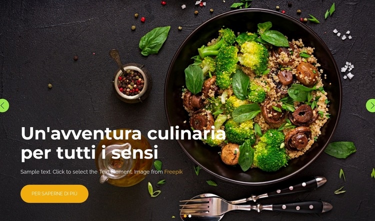 Un culinario Modelli di Website Builder