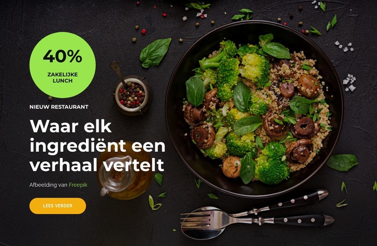 Vers ingrediënt CSS-sjabloon